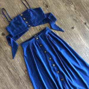 Nasty Gal Let’s Stick Together two piece midi skirt crop top set